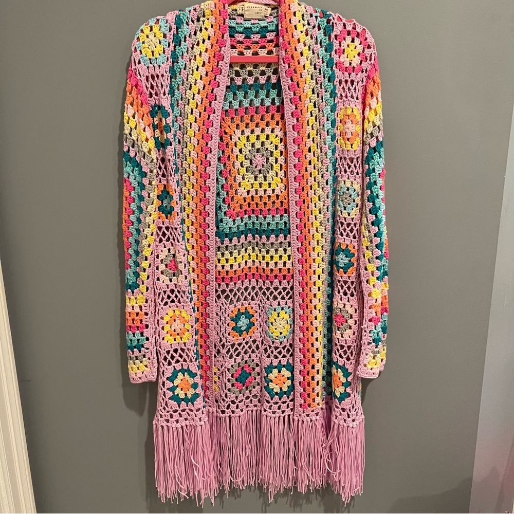 Knit Crochet Fringe Sweater